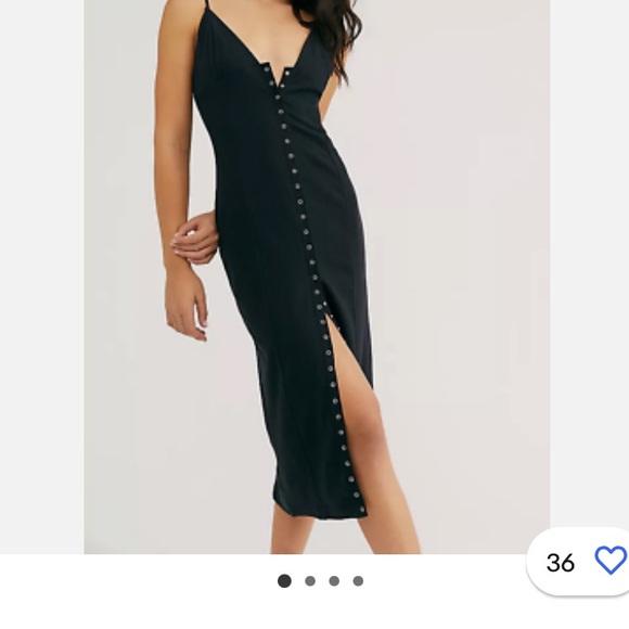 Free People Dresses & Skirts - “Free People Intimately Free People” black make it snappy slip midi dress; small
